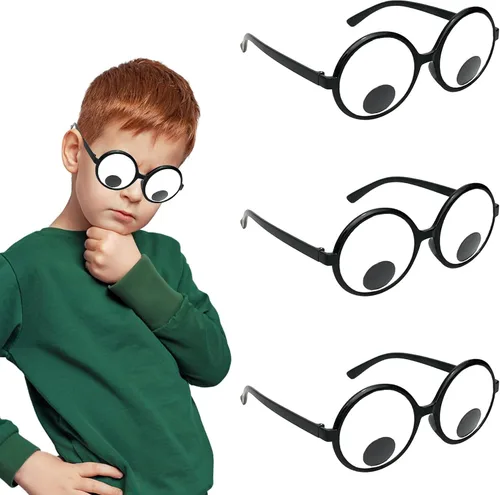 Vista 9 de HOHAJIU Googly Eyes, divertido juguete de bromas de anteojos, novedosos anteojos gigantes que sacuden, accesorios de disfraz divertidos para fiesta