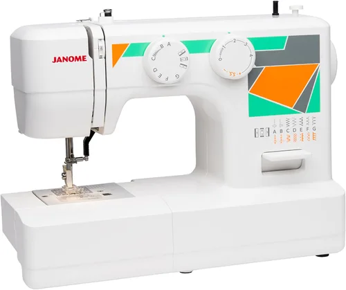 Vista 3 de Janome MOD-15 Máquina de coser fácil de usar con 15 puntadas, longitud de puntada ajustable y 5 piezas de alimentación
