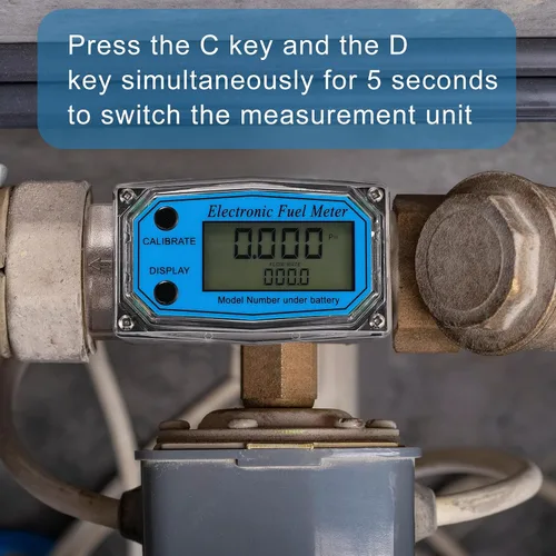 Vista 7 de Xuhal 4 piezas medidor de flujo de turbina digital electrónico medidor de combustible de gas, combustible de agua, aceite con pantalla digital ±1%
