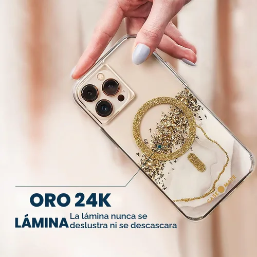 Vista 9 de Case-Mate - Karat Marble - Funda MAGSAFE para iPhone 13 Pro Max - Compatible con accesorios MAGSAFE y carga - Protección contra caídas de 10 pies