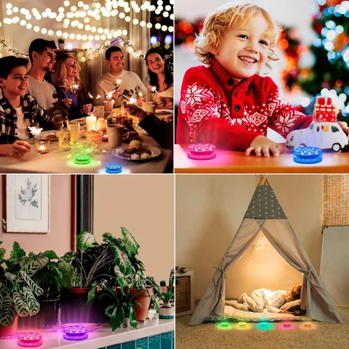 Vista 7 de LOFTEK Luces LED sumergibles con control remoto, 13 luces LED de piscina para piscinas enterradas y sobre el suelo con imanes y ventosas, 16 luces