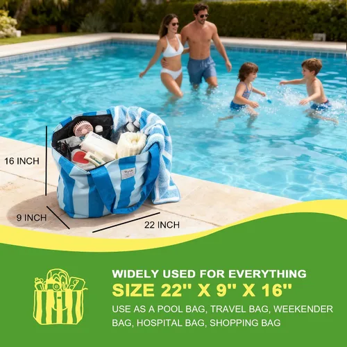 Vista 5 de Bolsas de playa impermeables a prueba de arena, bolsa grande XL para piscina para mujer
