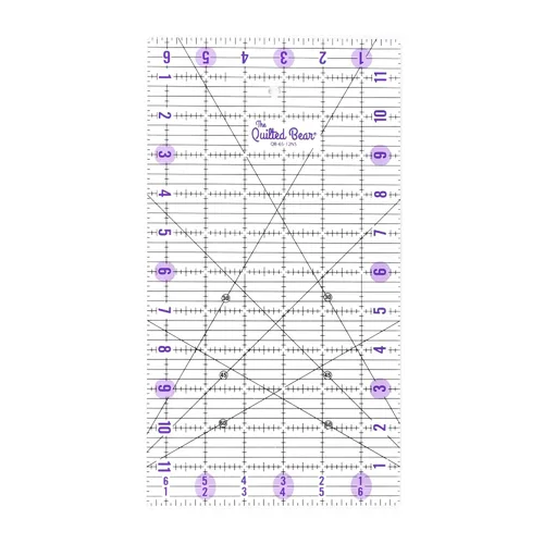 Vista 11 de The Quilted Bear Reglas de Acolchado - Regla Acrílica Transparente Antideslizante para Acolchado, Patchwork y Costura con Líneas Negras Claras