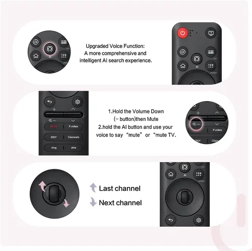 Vista 9 de Repuesto para control remoto mágico LG MR25GA con voz, puntero y rueda