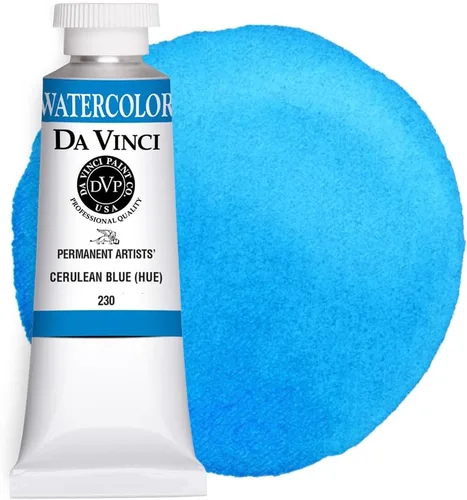 Vista 10 de DA VINCI PAINTS Pintura Acuarela Profesional para Artistas, Azul Cobalto, 15mL