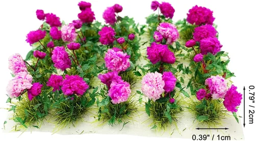Vista 4 de 20 mechones de hierba de flores en miniatura para casa de muñecas para Rosa