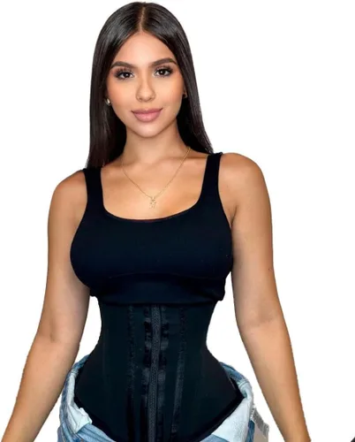 Vista 7 de Silueta Perfecta Faja de entrenamiento de cintura para mujer, Faja colombiana de reloj de arena, corsé de doble compresión en la cintura extrema.