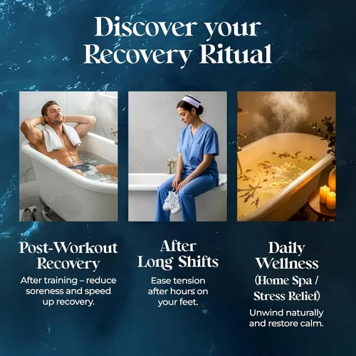Vista 6 de Aromasong Baño de recuperación muscular de 3 libras, sal de baño natural con sal del mar muerto, MSM puro, copos de magnesio y aceites esenciales