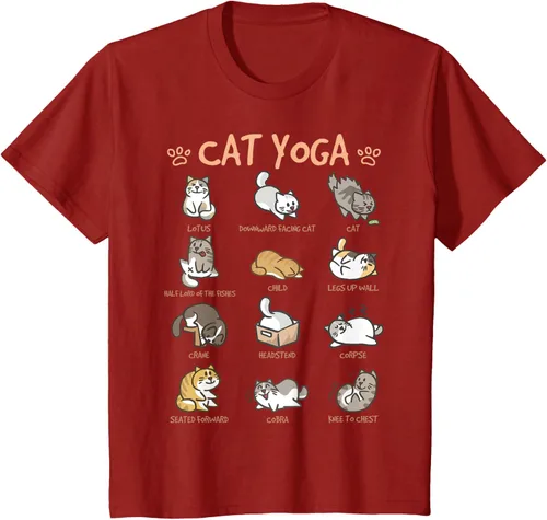 Vista 78 de Cat Yoga Poses Cats Practicing Mindfulness Meditación Kitten - Camiseta, Negro, S