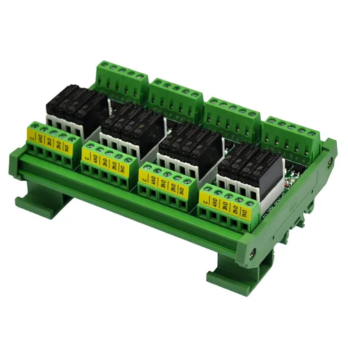 Vista 2 de Montaje en carril DIN AC/DC 5V 12V 24V SPST-NO 5Amp módulo de relé de potencia (CA/CC 5V, 16 canales)