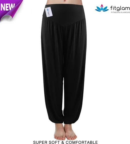 Vista 2 de Pantalones Fitglam de yoga y descanso, holgados, estilo informal, tallas grandes, para mujer