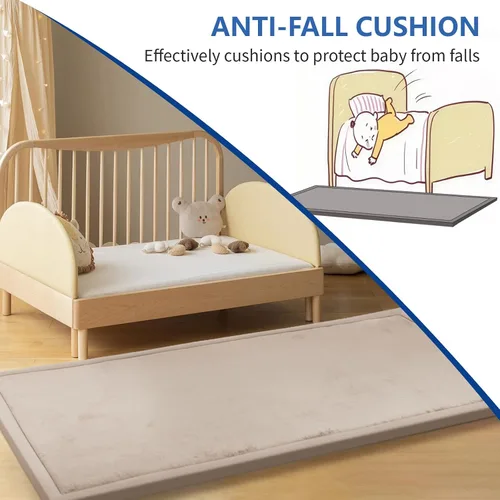 Vista 3 de Huloo Sleep - Tapete de juego para la habitación de bebés y niños pequeños, anticaídas, de espuma elástica de 1.3" de grosor, 28" x 72", terciopelo