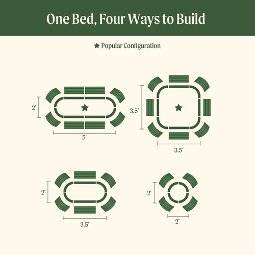 Vista 3 de Vego Garden Kits de cama de jardín elevada de 26" extra alta, caja de maceta elevada modular 4 en 1 para verduras, flores, frutas, cama de jardín