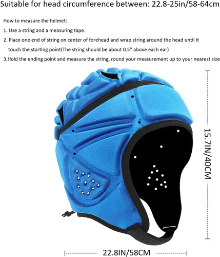 Vista 5 de Casco de rugby acolchado protector suave para hockey fútbol fútbol portero for Hockey, 7v7 Flag Football, Soccer Goalie