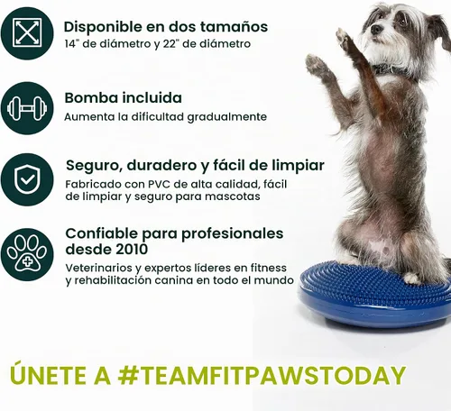 Vista 7 de FitPAWS® Disco de equilibrio para perros Equipo de ejercicio para perros Herramienta de entrenamiento para fuerza, núcleo, estabilidad y Azul