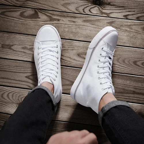 Vista 55 de ZGR Tenis de lona para hombre, con cordones, clásicos, casuales, para caminar