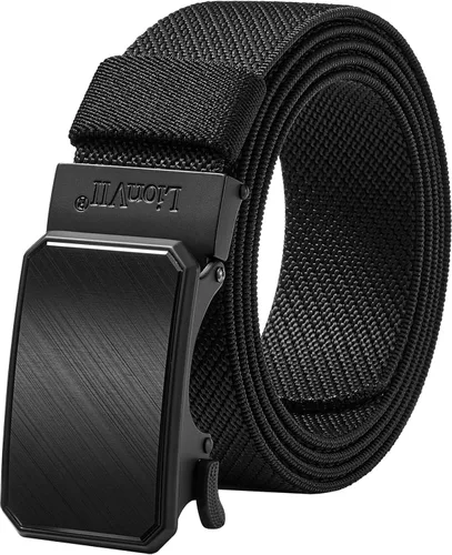 Vista 17 de LionVII Cinturón para hombre con trinquete elástico, cinturón elástico para el trabajo con hebilla automática para hombres, 1 3/8" ajustable