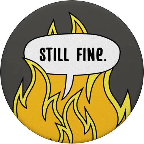 Vista 3 de Ironic This Is Fine Still Fine Dog Fire Meme PopSockets intercambiables PopGrip