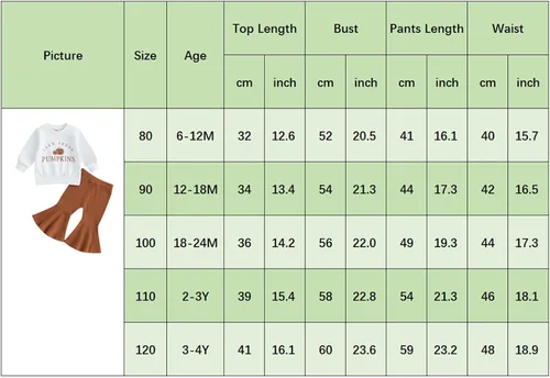 Vista 7 de Wrrkayly Trajes de Halloween para bebés y niñas pequeñas, de manga larga, con volantes de calabaza, sin botones, pantalones acampanados, ropa de bebé