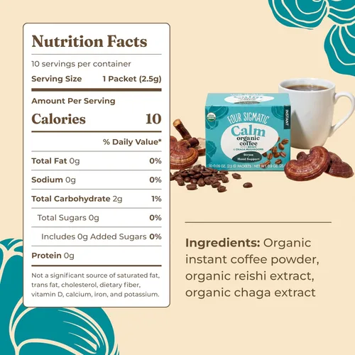 Vista 11 de Four Sigmatic - Café instantáneo de tostado medio orgánico adaptógeno con ashwagandha, chaga y tulsi, apoyo inmunológico y alivio del estrés, Keto