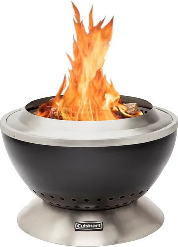 Vista 2 de Cuisinart COH-800 Cleanburn - Hoguera sin humo con protector contra viento y protector de chispas CHA-820 Cleanburn, acero y CHC-801 Cleanburn