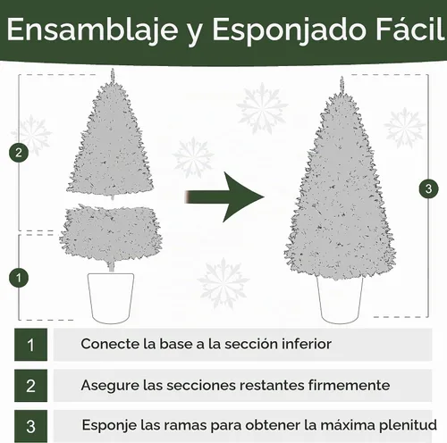 Vista 7 de Puleo International 4.5ft Pre-Lit Potted Flocked Arctic Fir Christmas Tree 419 puntas de ramas flocadas realistas, 70 luces incandescentes