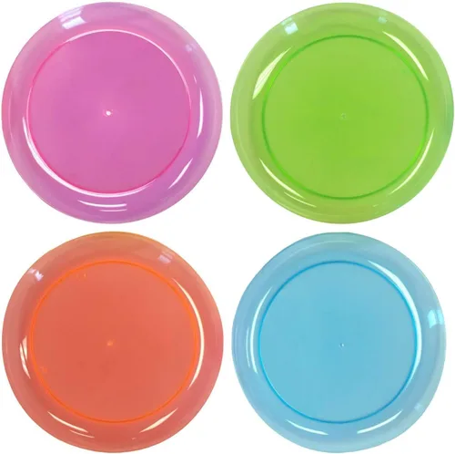Vista 10 de Party Essentials Platos de plástico duro para fiesta/cena de 10.25 pulgadas, neón surtidos, 20