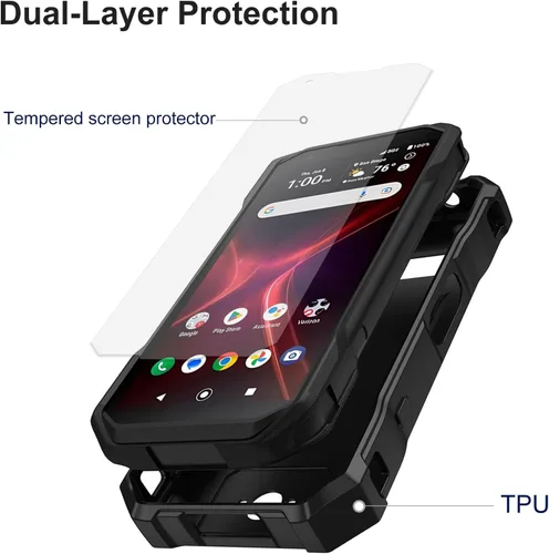 Vista 3 de Ailiber Funda para Kyocera DuraForce Pro 3, con protector de pantalla, protección de estructura de doble capa, esquinas a prueba de golpes