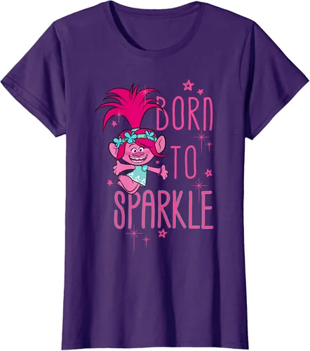 Vista 12 de DreamWorks Trolls Camiseta Born to Sparkle Negro