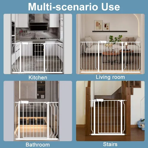Vista 8 de Puerta extra ancha para bebé, 4.72 pulgadas, extensiones de paseo a través de la puerta del bebé, montaje a presión, cierre automático, puertas