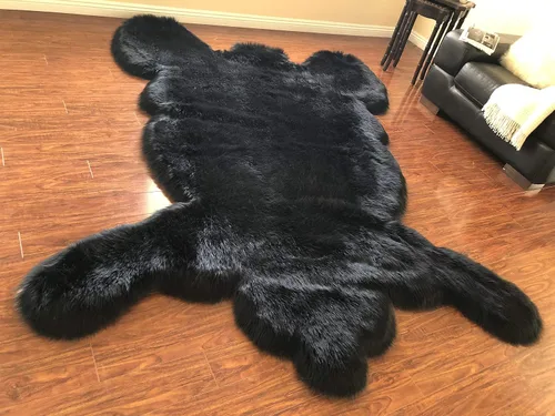 Vista 18 de LAMBZY - Alfombra de piel de oveja sintética súper suave hipoalergénica sedosa, estilo peluche de oso, para sala de estar, habitación de niños, sofá