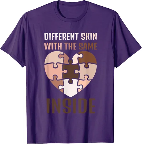Vista 52 de Camiseta con texto en inglés "Black History Month Different Skin With The Same Love Inside