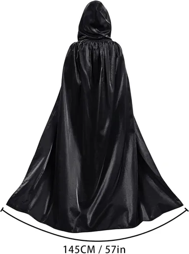 Vista 4 de Capa con capucha, disfraz de cosplay para adultos, vampiro medieval steampunk de Halloween, capa de novia, poncho de longitud completa