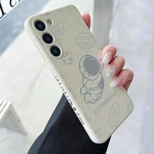 Vista 36 de Yonds Queen para Samsung Galaxy S21 Funda Linda, Cubierta de Parachoques Elegante con Diseño de Astronauta de Dibujos Animados, Espacio, Luna