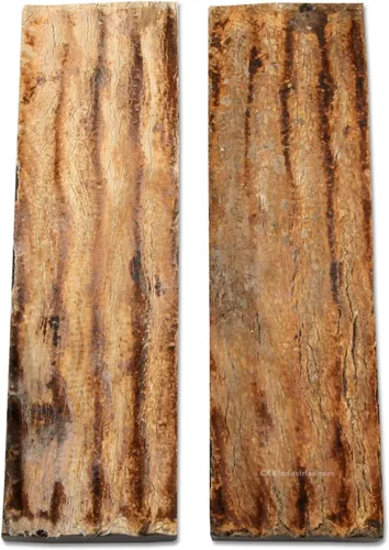 Vista 30 de Báscula de mango de cuerno de búfalo (corteza) - (Amber/Black) - (3.50 x 1.125 x 0.187)