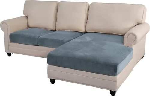 Vista 9 de MIFXIN Fundas para sofá modular, 3 piezas, funda de asiento de sofá de terciopelo elástico en forma de L, funda de cojín separada, protector