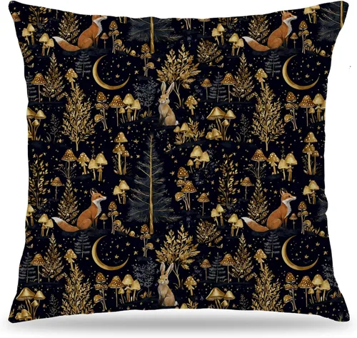 Vista 9 de Fundas de Almohada Gótica de Polilla y Mariposa 18x18, Fundas de Almohada Celestial de Luna de Academia Oscura para Sofá, Decoración Gótica