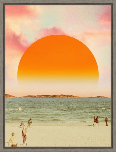 Vista 17 de Amanti Art Framed Canvas Wall Art 24x18 Retro Dreamscape II by Victoria Barnes, Framed Wall Art Canvas, Beach Artwork, Traditional Decor, Medium