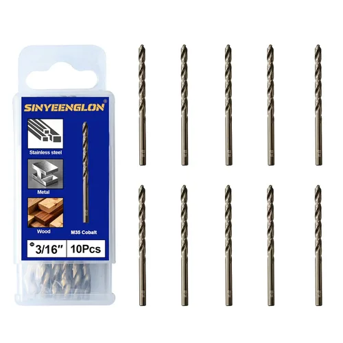 Vista 13 de 1inch Drill Bit for Metal and Hardened Steel, M35 Cobalt 1/2 Inch Reduced Shank Industrial Grade Heavy Duty Drill Bit, with Index Storage Case