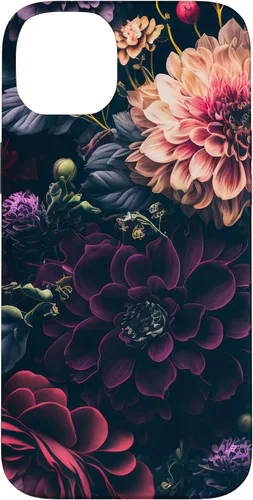 Vista 15 de Dahlia Flower Moody Dark Floral Pink and Purple Pattern Case for iPhone 17