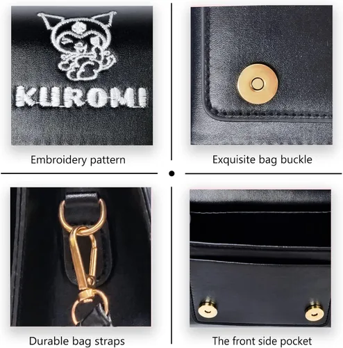 Vista 6 de Kawaii, monederos pequeños para mujer, bolso de anime japonés, lindo bolso de hombro, bolsos de mensajero de cuero para niños