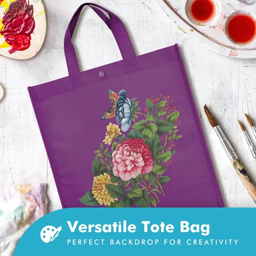Vista 6 de Bolsa para comestibles reutilizable, paquete de 10 unidades, Púrpura profundo