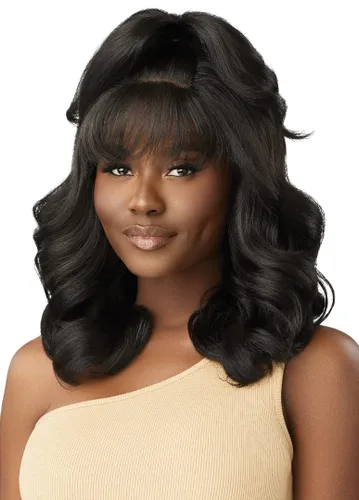 Vista 4 de Outre Peluca con encaje frontal - Línea de cabello perfecta 13X4 - Imani (Marrón oscuro 2)