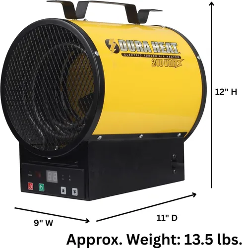 Vista 10 de Dura Heat calentador de aire eléctrico, 13,640 BTU- EUH4000R. 6-20P Plug, Electric Industrial Garage Heater, Workshop, Wall & Ceiling Mount, Steel
