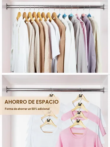 Vista 4 de Smartor Ganchos Conectores para Perchas de Ropa Paquete de 30, Almacenamiento y Organización de Armario como Perchas que Ahorran Espacio, Gancho
