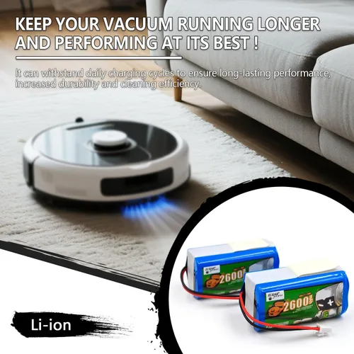 Vista 2 de Paquete de 2 baterías de iones de litio de 14.8 V 2600 mAh de repuesto para Shark Ion R75 RV761 RV850C RV1000S UR1000SR RV101AE AV752 AV911S AV970