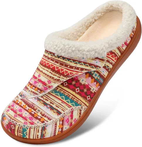 Vista 10 de LeIsfIt Pantuflas anchas para mujer, ajustables, para diabéticos, cálidas, acogedoras, antideslizantes, de espuma viscoelástica, para invierno