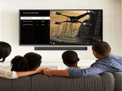 Vista 5 de onn. Roku Barra de sonido inteligente con reproductor multimedia de transmisión 4K integrado (renovado)