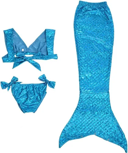 Vista 2 de Lito Angels - Traje de baño con cola de sirena para niñas (3 piezas)