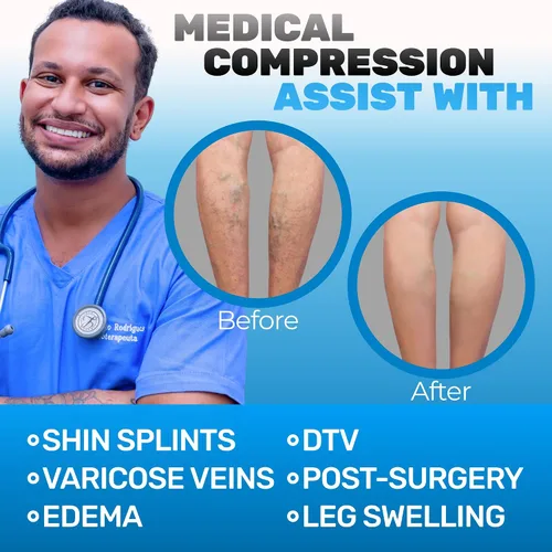 Vista 8 de Medias de compresión para mujeres 20-30mmHg - Varices y hinchazón - A204 Opaque, reinforced heel,toe, latex-free, supports circulation & varicose